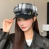 The Checkered Octagonal Hat Is A Versatile British Style for Children In Autumn and Winter. The Beret Is A Korean Style Literary Newsboy Hat