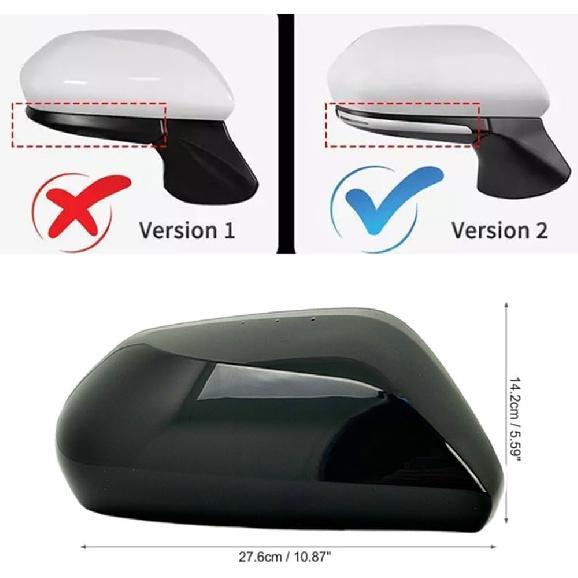 Car Side Rearview Mirror Cap Cover Trim For Toyota Camry 2018      Replacement (Only FIT With Singal Light Type) (Black, Right Passenger Side)