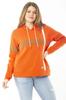Женская стильная толстовка большого размера, большая оранжевая ребристая двухниточная толстовка с капюшоном