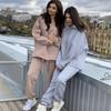 Womens Casual Solid Color Hoodie Pants Set Long Sleeve Loose Fit Daily Wear