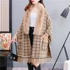 Cardigan Poncho 2022 Mink Down Sweater Jacket Knitted Cape Over Autumn and Winter Wool Collar Shawl Top for Women
