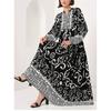 Western Style New Fashion Casual Loose Robe Print Long sleeve dress Printed Loose Dress
