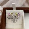 Temperament Irregular Colorful Geometric Square Earrings Light Luxury Niche High-End Stud Earrings 20 Earrings