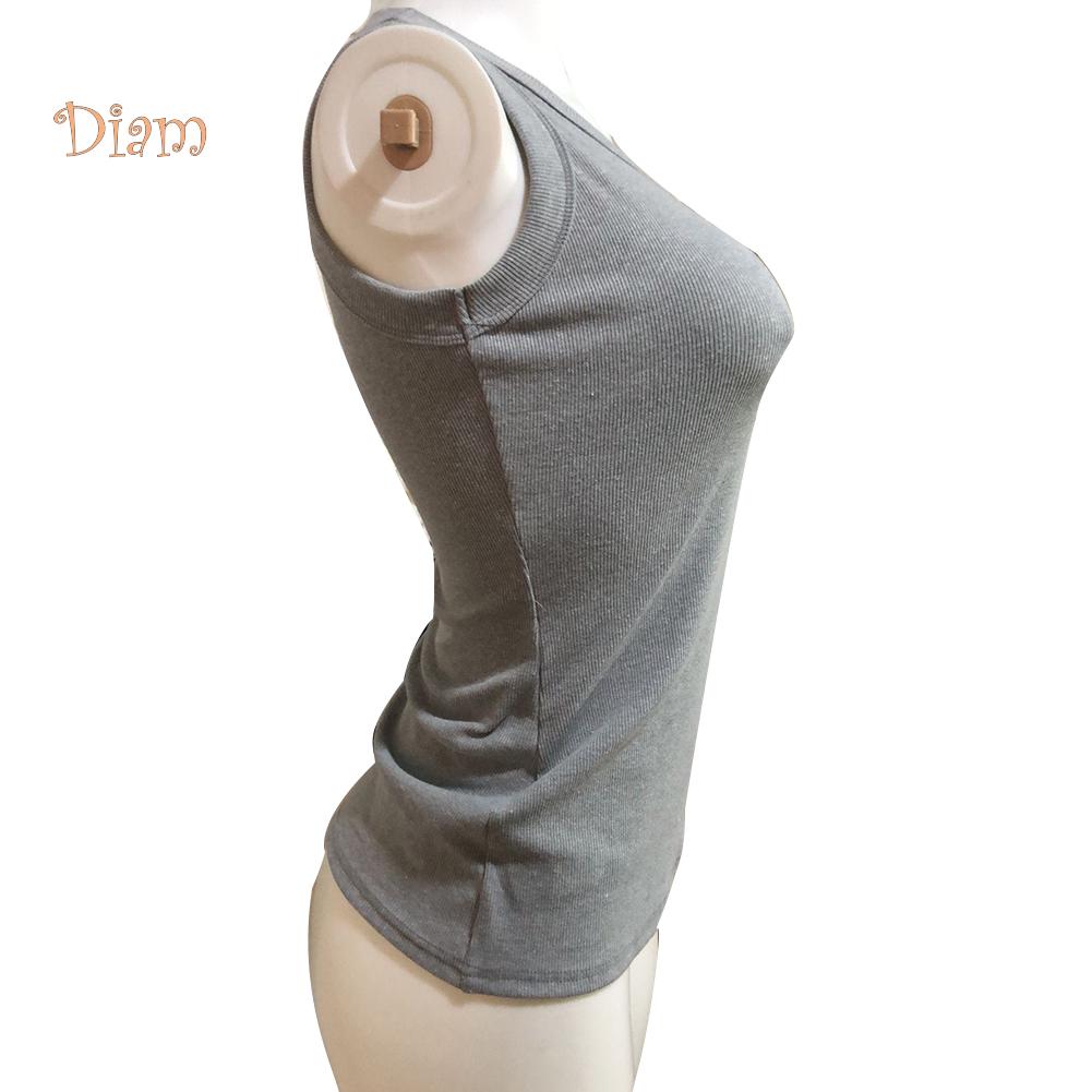 Женская блузка без рукавов с круглым вырезом и жилетом в рубчик