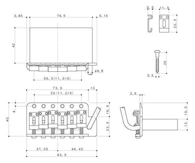 GOTOH Guitar Tremolo Relic GE101TSRELIC Unit, Chrome, (PGE101TSAC)