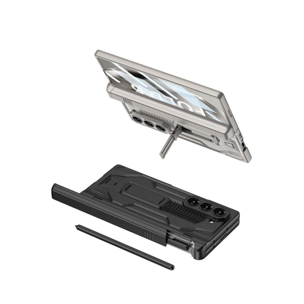 Hard Armor Hinge Protection Phone Cover for Samsung Galaxy Z Fold 6 Case with Pen Slot Bracket Screen Protector