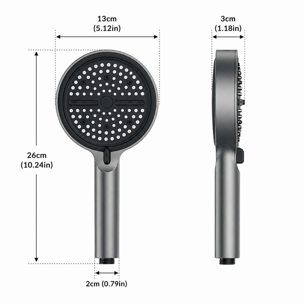 Extra-Wide Large Panel Rainfall Shower Head High Pressure Shower Head Bathroom Use