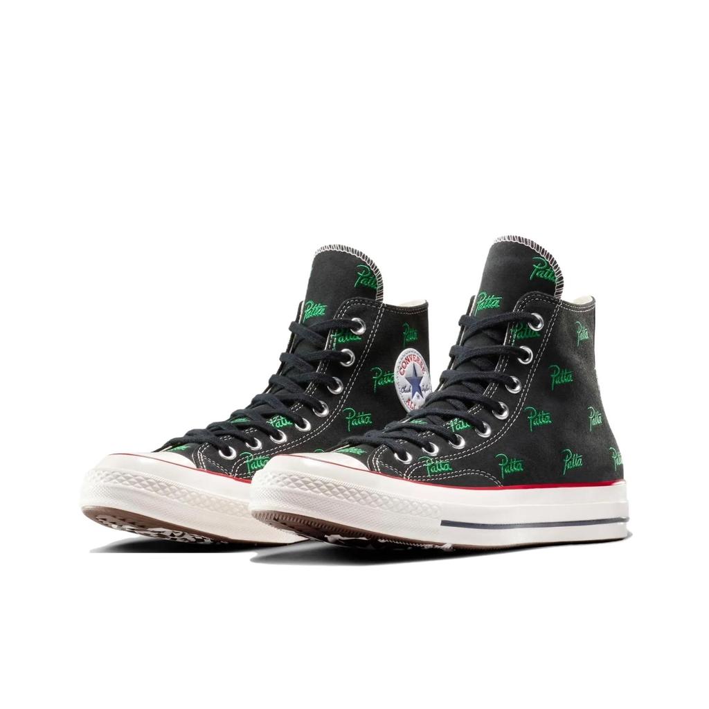 Patta X Converse Chuck 70 High Mini Logo Pack - Black Unisex Sneakers Jolly-Green A13857C