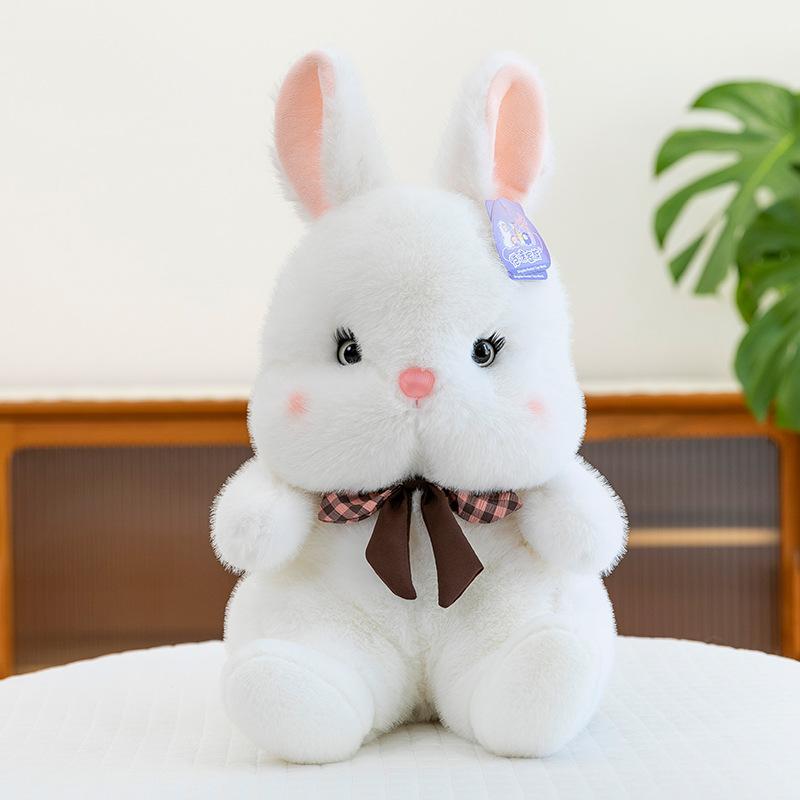 Super cute rabbit plush toy girl birthday gift bow tie rabbit sleeping pillow office doll