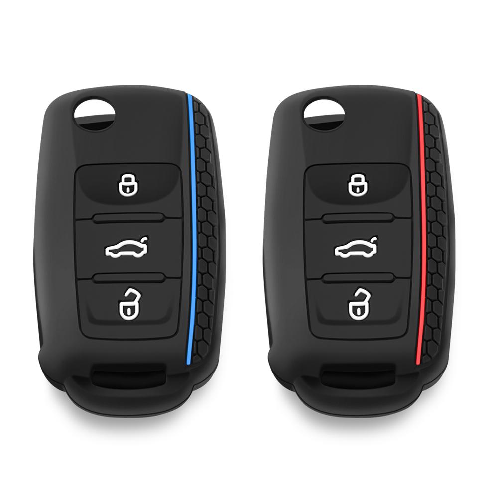 Car Key Cover Case Silicone 3 Buttons For VW Golf 4 5 6 7 Bora Jetta POLO MK4 MK6 Bora Passat B5 B6 Superb Tiguan Beetle Keycase