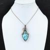 Тибетский бирюзовый драгоценный камень ручной работы из чистой медной проволоки, ювелирное изделие, кулон для женщин