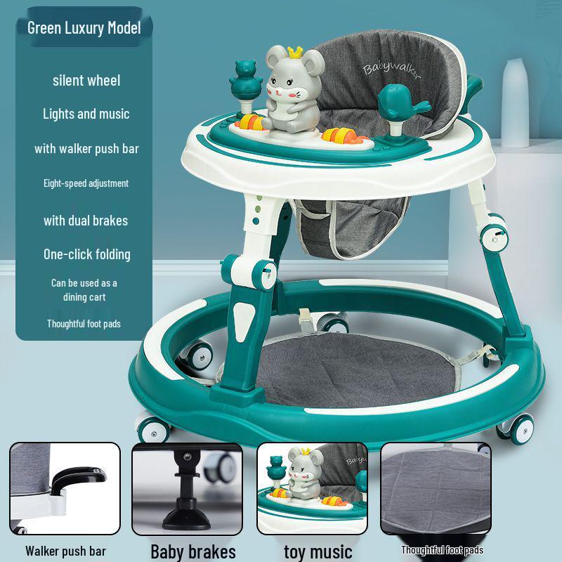 Multifunctional Baby Walker: Anti-Rollover, Anti-O-Leg, Sit-and-Push Learning Trolley