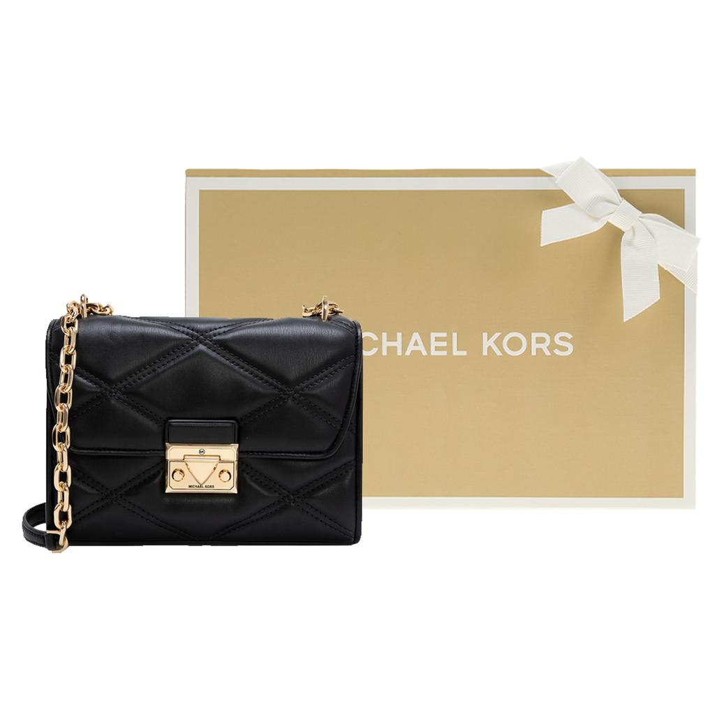 Michael Kors Кожаная сумка-конверт Serena, Сумка на плечо, Сумка через плечо Средняя Женская Черная 35S2GNRL2U-001