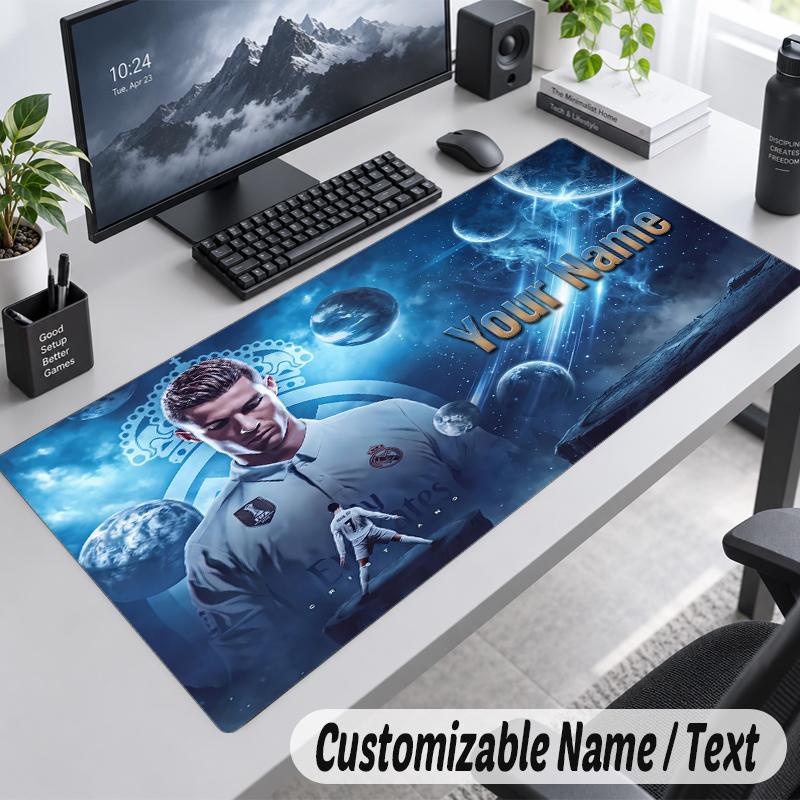 Custom Name Text Mouse Pad Cristiano Ronaldo Personalized Desk Pad For Work And Gaming