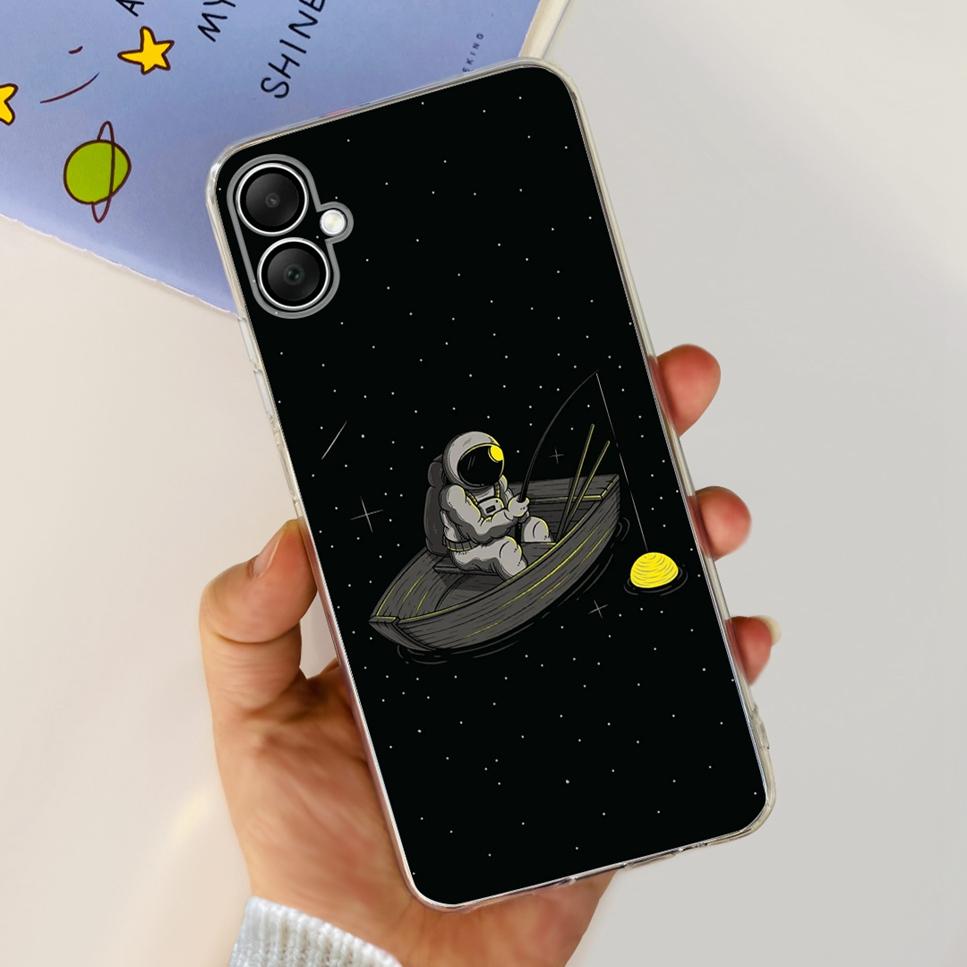 Case For Samsung Galaxy A06 4G 6.7" Cute Cartoon Astronaut Dinosaur Soft Silicon TPU Cover For Samsung A06 SM-A065F Phone Case