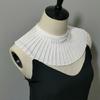 Detachable False Collar Women Girl Elegant Pleated Ruffle Chiffon Shawl Scarf