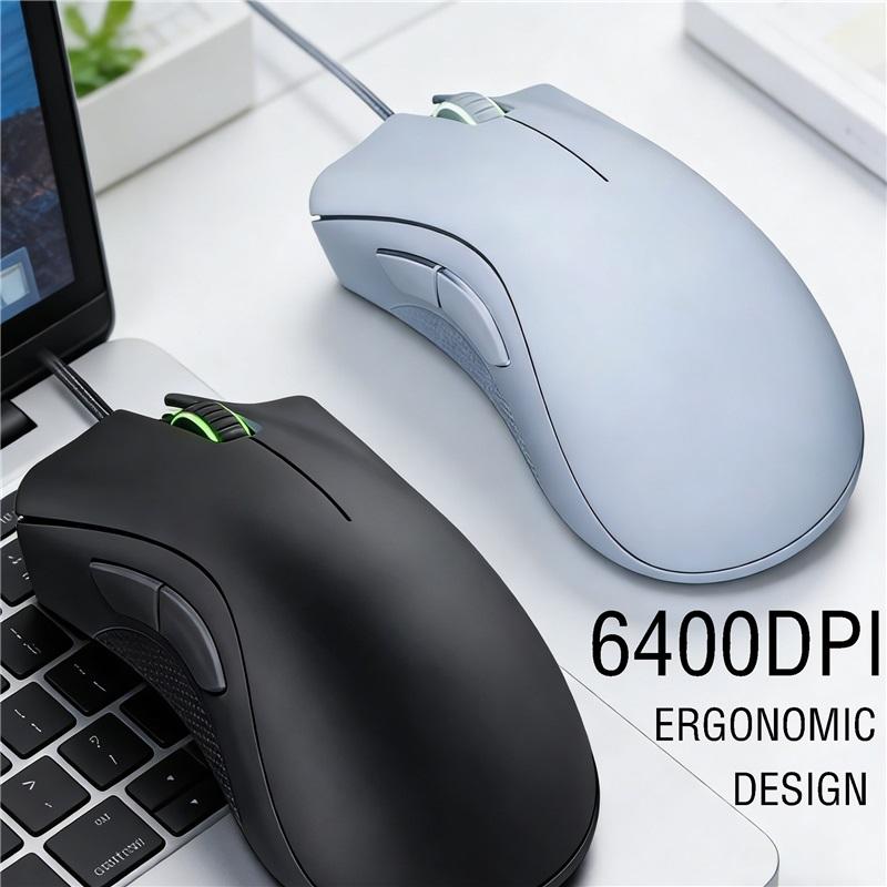 Проводная игровая мышь 6400 DPI Новая модель Ультрачувствительное отслеживание Высокая точность Двойное назначение для LOL Киберспорт Офис