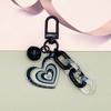 1PC Car Keychain Small Fresh Pendant Bag Hanging Jewelry Colourful Bell Creative Love Chain Keychain Double Layer