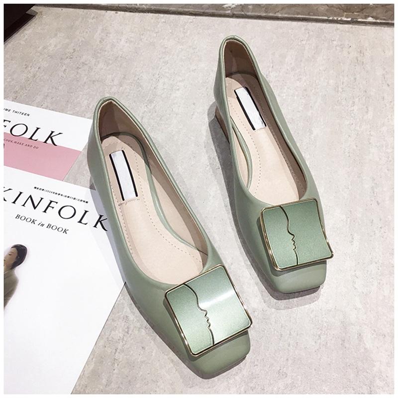 2024 Роскошные женские весенние туфли на плоской подошве с квадратным носком на среднем каблуке, модные металлические туфли-лодочки на низком каблуке, женские туфли на платформе9