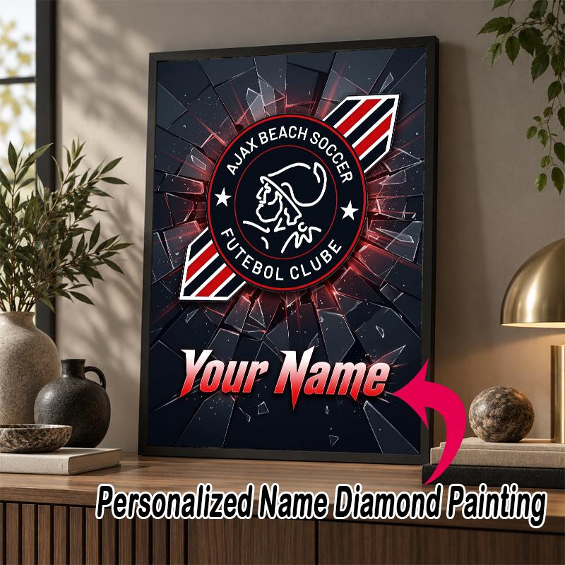 Custom Name Ajax Amsterdam 5D Diamond Painting Personalized Full Drill Diamond Art Kit Gift