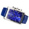 Square Watch Blue Silver Square Watch Rectangular Chronograph Limited Model Seiko Quartz Leather Band Genuine Leather Business Simple Day Gift Present