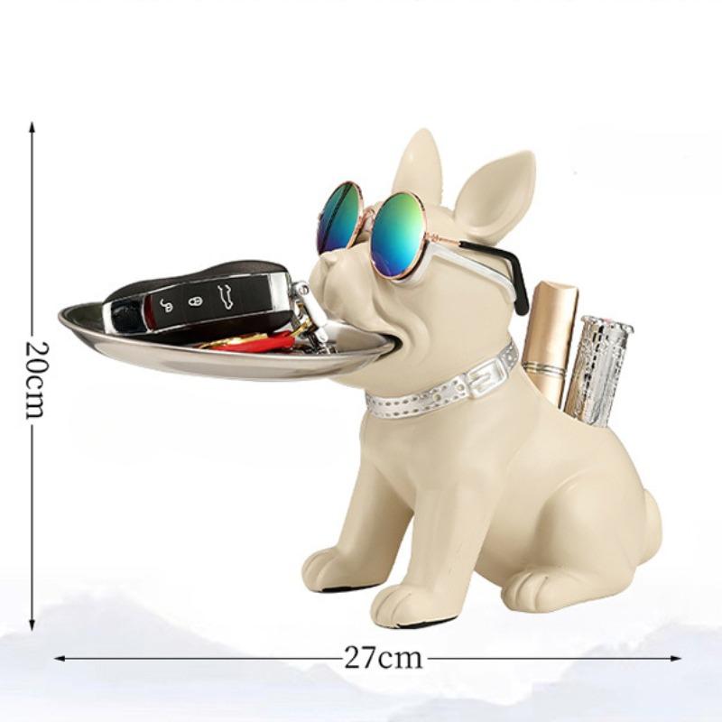 1 шт. Статуэтка собаки из смолы, украшение для гостиной, скульптура собаки, украшение для подноса, украшение для семейного французского бульдога, украшение для внутреннего офисного стола