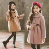 3-12 Years Girls Wool Coat Autumn Winter Korean Version Fashion Long Kids Jacket Double Breasted Children Outerwear Clothing