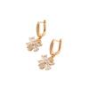 Fashion Flower Shape Dangle Earrings for Women 2025 New Golden Zirconia Drop Earring Statement Party Jewelry Accessories