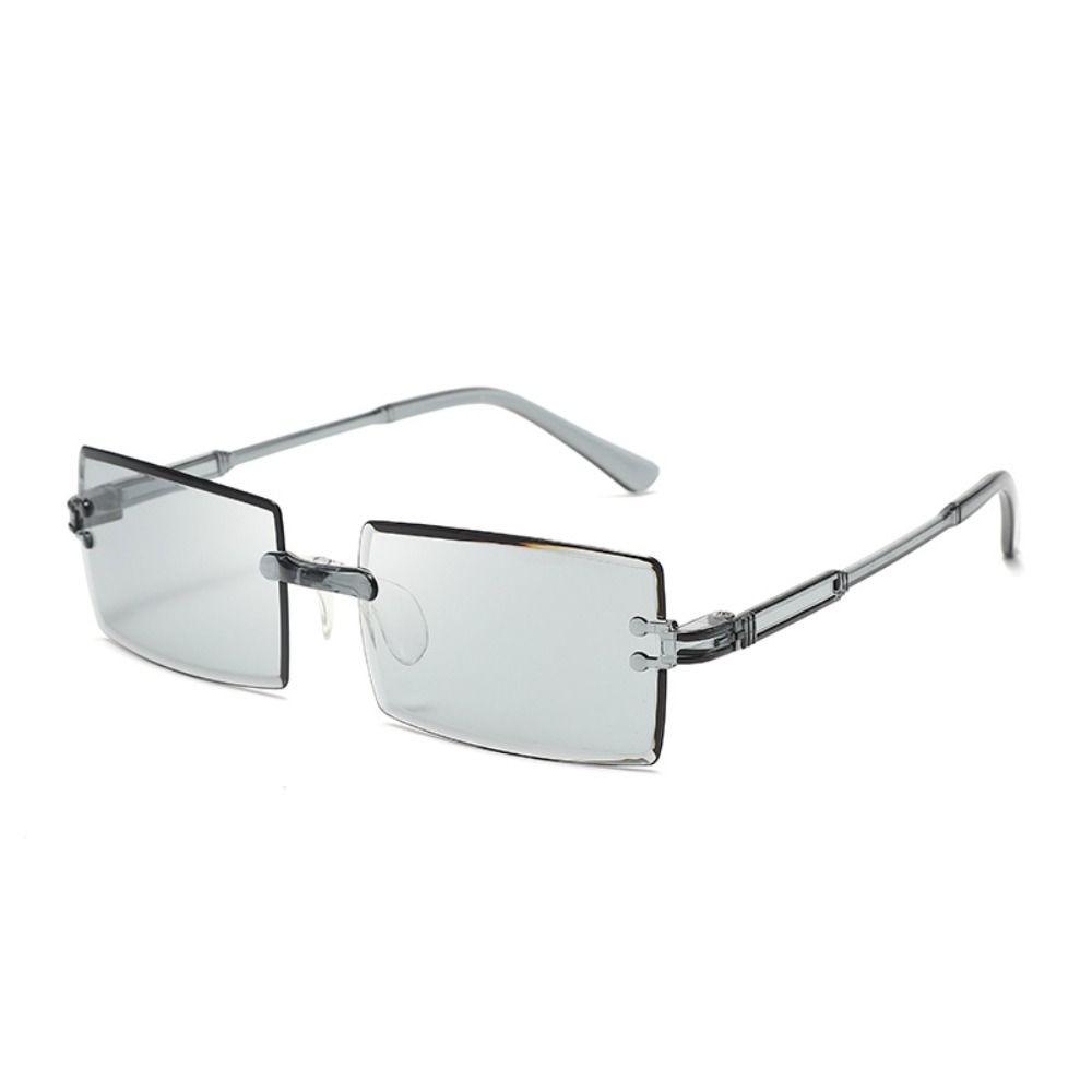 Солнцезащитные очки без оправы с защитой от ультрафиолета, градиентные очки, прямоугольные солнцезащитные очки без оправы для женщин и мужчин