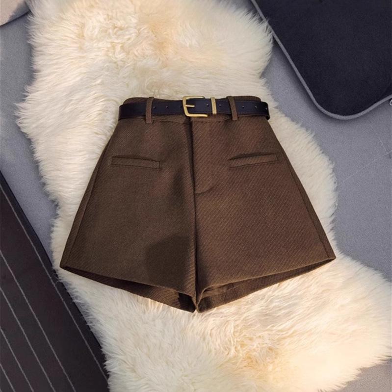 Женские серые брюки Bootcut с высокой талией из смесовой шерсти для осени/зимы - Свободный крой, Широкие штанины, Прямой крой.