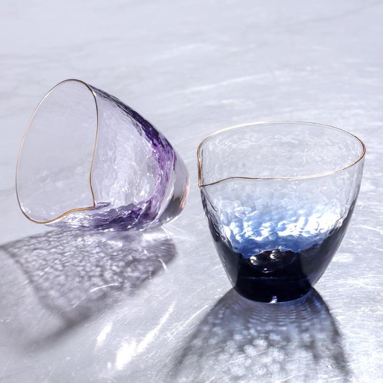 Japanese Hammered Teacup Blue Starry Sky Creative Gold Rim 8000 Generation Oriental Sasaki Tea Set