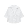Zaprha 2025 New Arrival French Style Temperament Linen Blended Lapel T-shirt Shory Style Casual Shirt Female 2187813