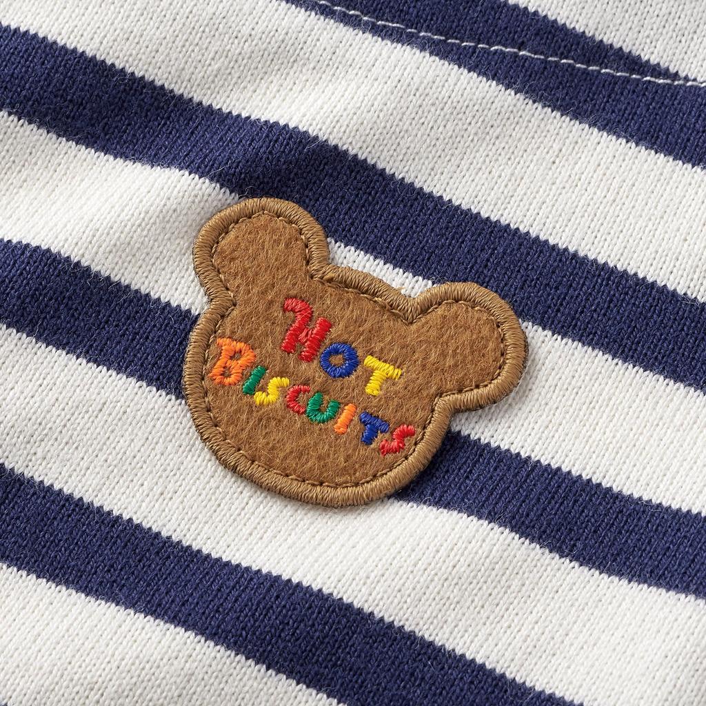 ГОРОШЕК Платье с длинным рукавом для мальчиков и темно-синее x [MIKIHOUSE BISCUITS] для девочек, детская одежда, белое, 90см, 70-1902-492