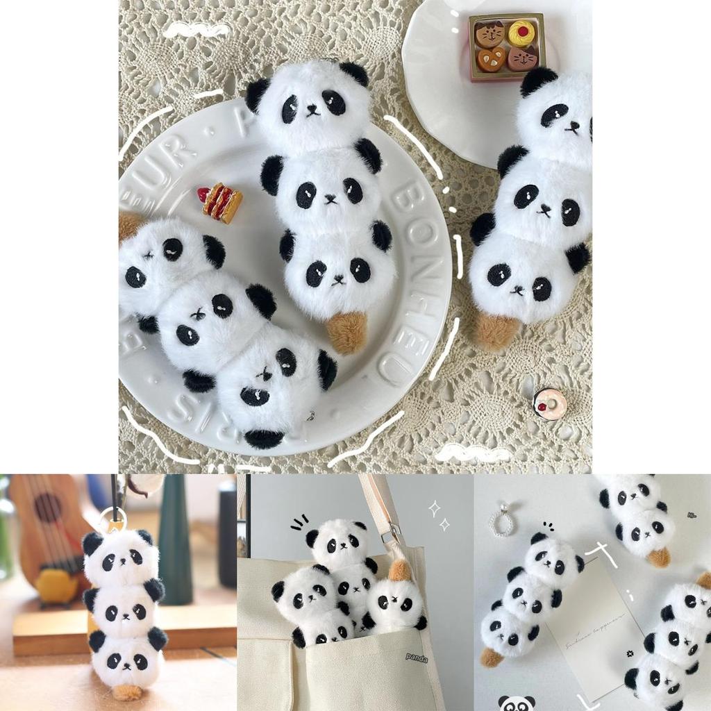 Cute Plush Cartoon Panda Backpack Charm With Lollipop Design Adorable Child Toy