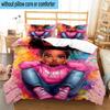 3PCS Black Princess Magic Celebration 3pcs Bedding,Including 3PCS Duvet Cover And 2pcs Pillowcases Perfect for Christmas,Ideal for Bedroom, Dormitory