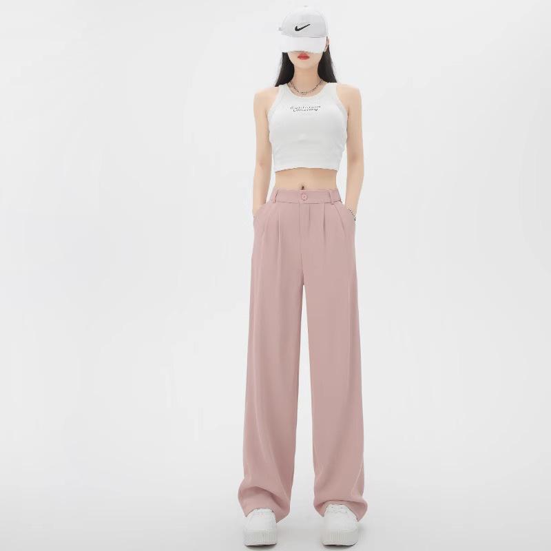 Костюм повседневные брюки женские с высокой талией драпированные прямые узкие широкие брюки