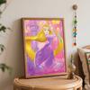 Disney DIY Oil Painting Art Painting Kit Tangled Rapunzel Home Wall Decor Handmade Gift for Princess Fans Creative Canvas Art Works