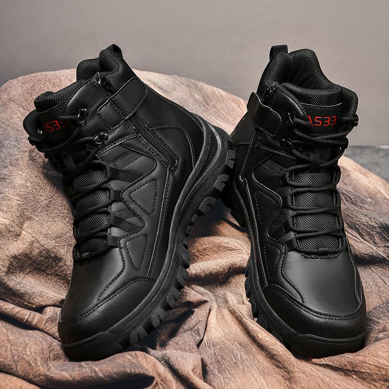 TUINANLE Men Boots Waterproof Leather Outdoors Camping Hiking Shoes Fishing Hunting Sneakers Male