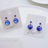 E286 Austrian Crystal Earrings - Sapphire