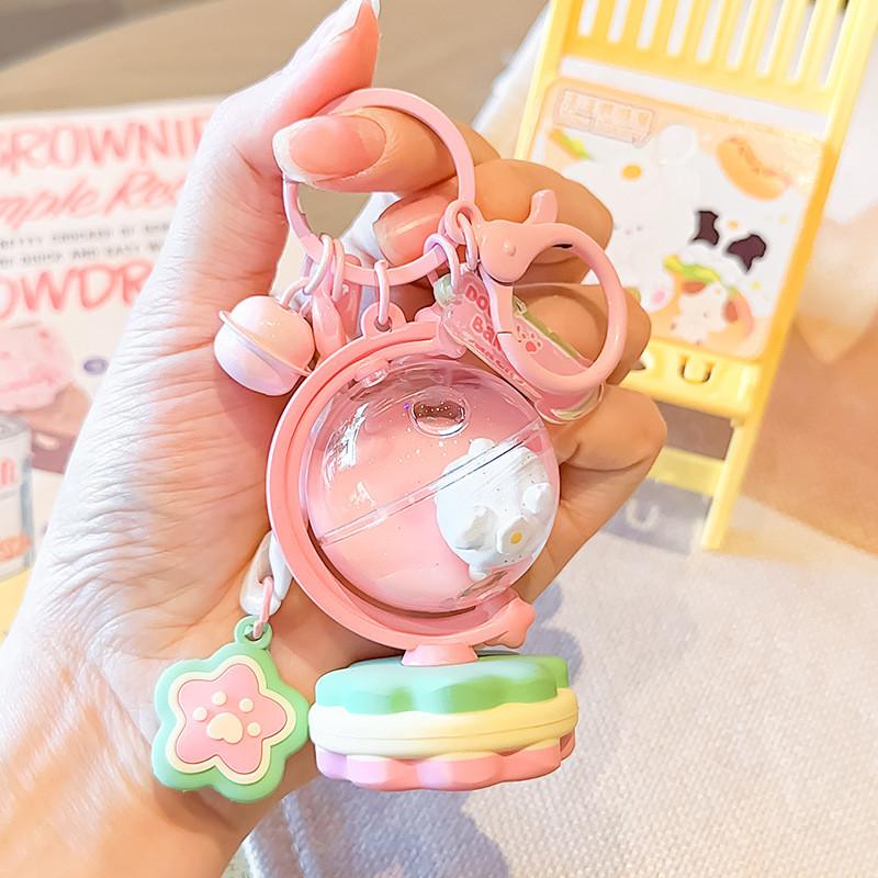 Charming Dreamy Keychain Accessory With Fun Cartoon Earth Globe For Students