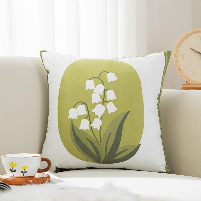 Custom Design Tulip Dutch Plush Eco-Friendly Printed Bohemian Style Throw Pillow Cover for Home & Hotel Use