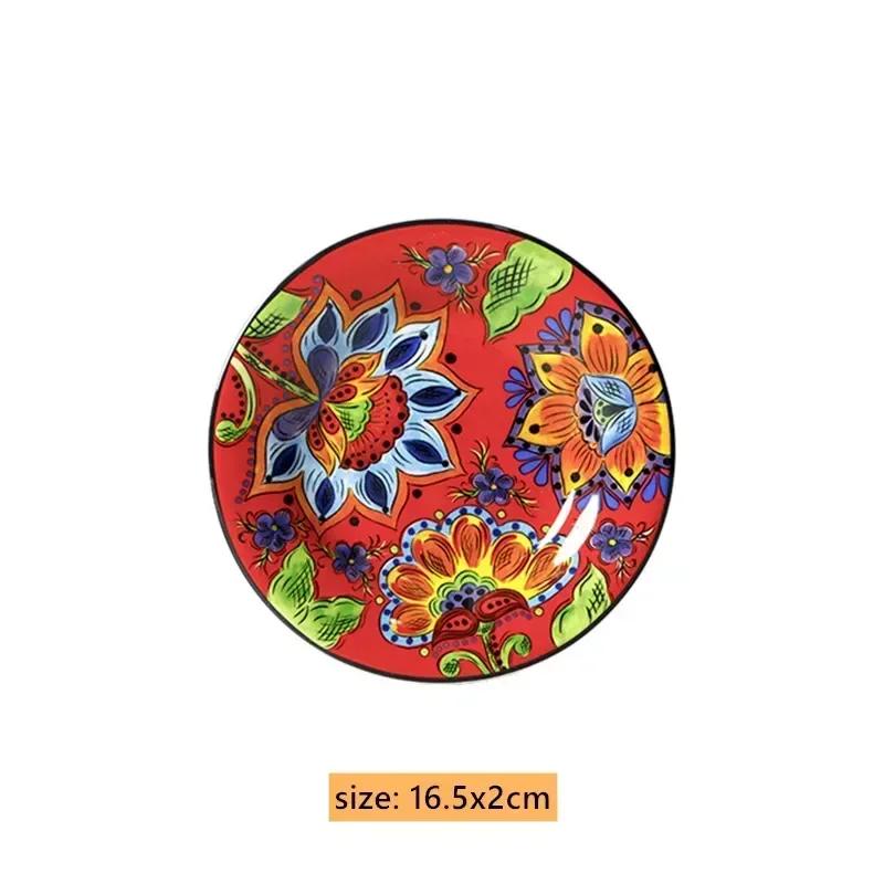 6.5 Inches European Ceramic Dinner Plates Hand Painted Western Salad Plate Household Exquisite Fruit Dish Kitchen Accessories
