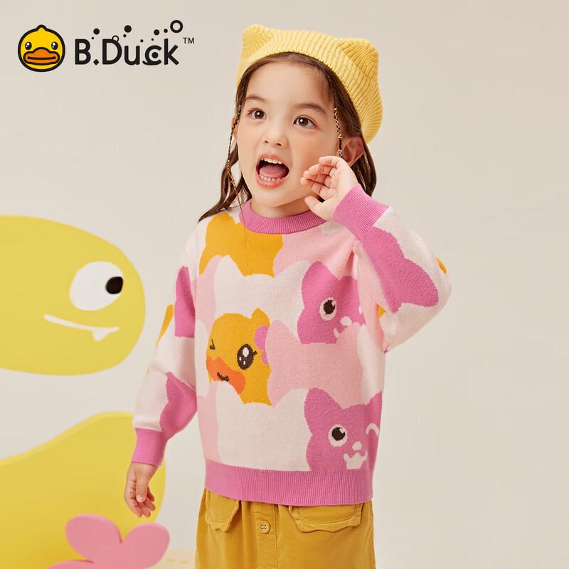 Вязаный свитер для девочек с мультяшным принтом B.Duck