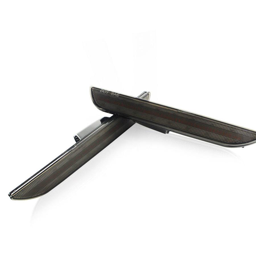 1Set Smoked Lens Rear Side Marker Lamps w/Red LED Lights Fit For 2015+ Ford Mustang