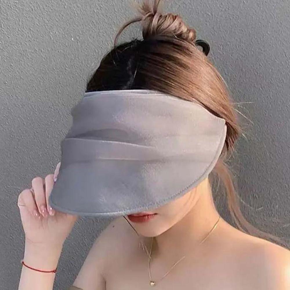 Solid Color Folding Sunshade Hat Portable Sunscreen Empty Top Hat Wide Brim Visor Caps Vacation