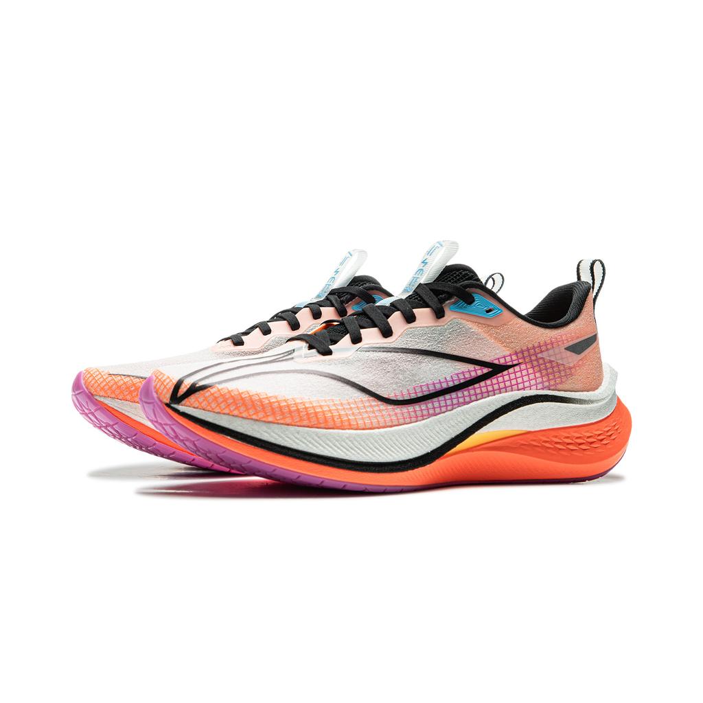 Li Ning Red Hare 7 Pro Амортизирующие Нескользящие Низкие Тренировочные Спринтерские Беговые Кроссовки Мужские Белый Оранжевый ARPU001-18