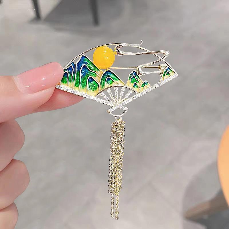 Ретро китайская брошь с кисточкой в виде бабочки и цветка – элегантный аксессуар для чонсама