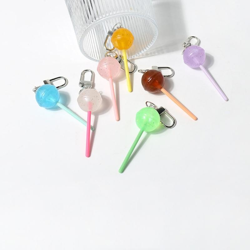 Упаковка из 7 красочных брелоков в виде конфет-макарон, набор из леденцов, бижутерия для ключей, симпатичные украшения для ключей и сумки
