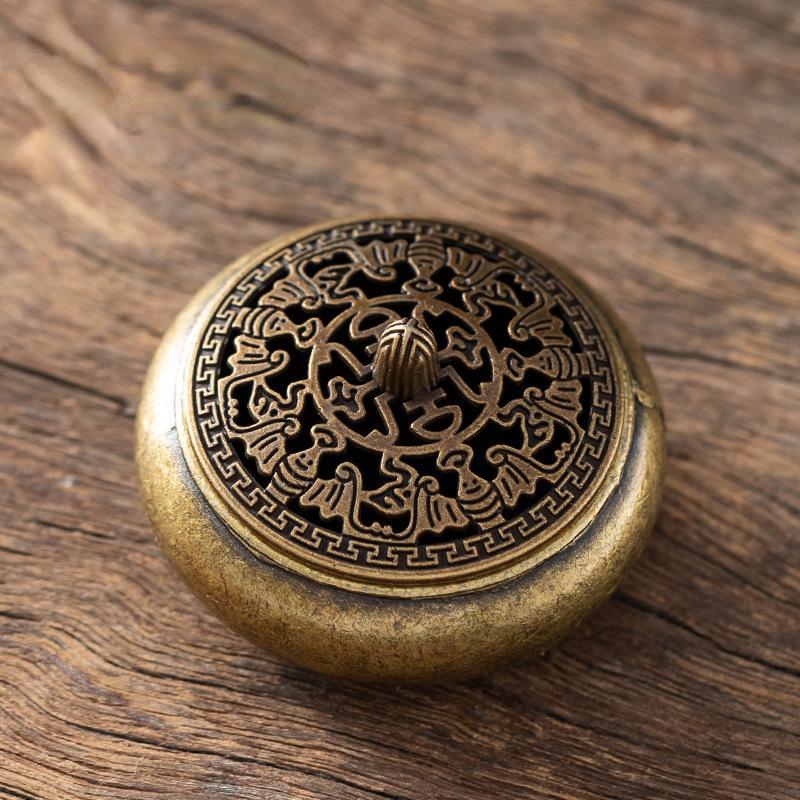 Auspicious Cloud Antique Brass Incense Burner for Aromatherapy