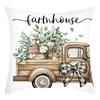 Новая наволочка с принтом письма ко Дню благодарения, с принтом зеленого растения и грузовика, для дома, дивана